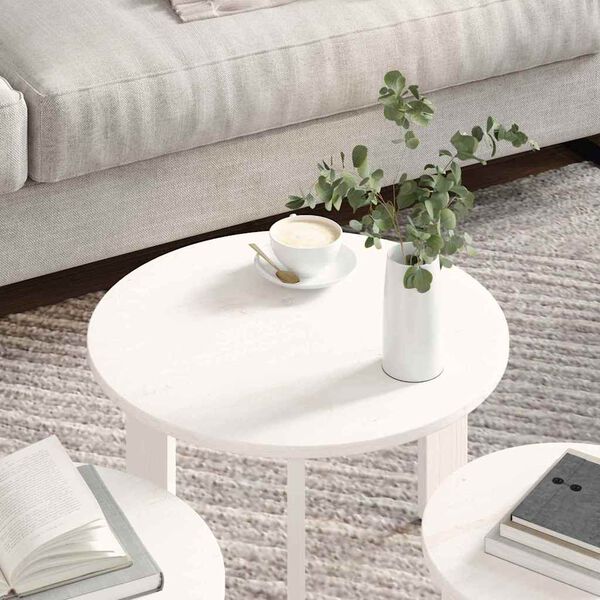 vidaXL Τραπεζάκι σαλονιού 3 pcs Λευκό 47.5 x 47.5 x 27 εκ.