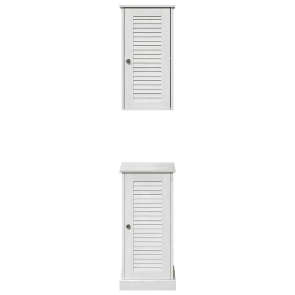 vidaXL Σετ Επίπλων Μπάνιου με ράφι 2 pcs Λευκό αντικέ 37 x 34 x 80 εκ