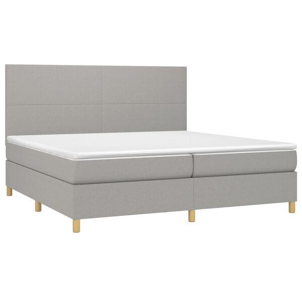 vidaXL &Kappa;&rho;&epsilon;&beta;ά&tau;&iota; Boxspring &mu;&epsilon; &Sigma;&tau;&rho;ώ&mu;&alpha; & LED &Alpha;&nu;.&Gamma;&kappa;&rho;&iota; 200x200&epsilon;&kappa;. &Upsilon;&phi;&alpha;&sigma;&mu;ά&tau;&iota;&nu;&omicron;