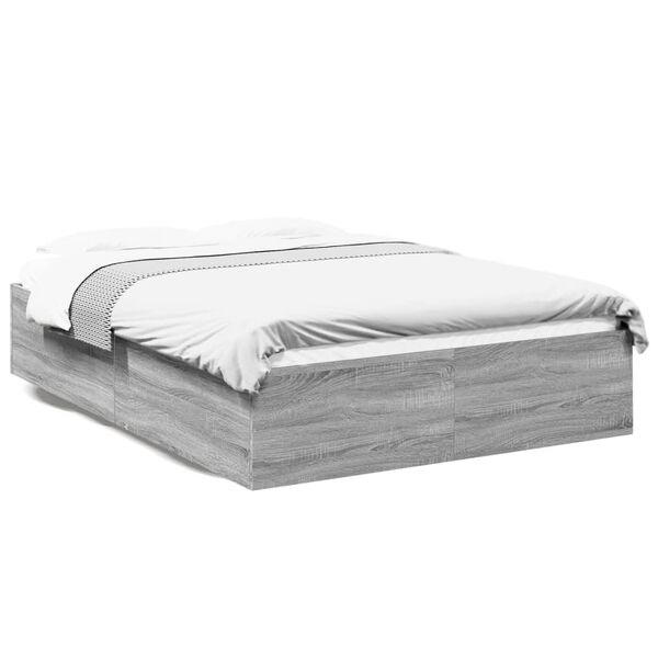 vidaXL Πλαίσιο Κρεβατιού Γκρι Sonoma 140x190 εκ. Επεξεργασμένο Ξύλο
