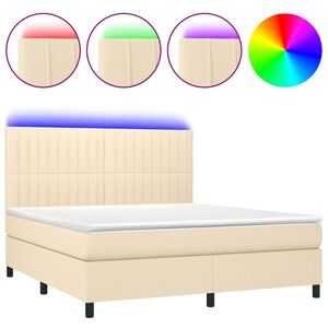 vidaXL &Kappa;&rho;&epsilon;&beta;ά&tau;&iota; Boxspring &mu;&epsilon; &Sigma;&tau;&rho;ώ&mu;&alpha; & LED &Kappa;&rho;&epsilon;&mu; 180x200 &epsilon;&kappa;. &Upsilon;&phi;&alpha;&sigma;&mu;ά&tau;&iota;&nu;&omicron;