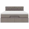 vidaXL Οθωμανικό κρεβάτι με στρώμα Taupe 140x200cm ύφασμα