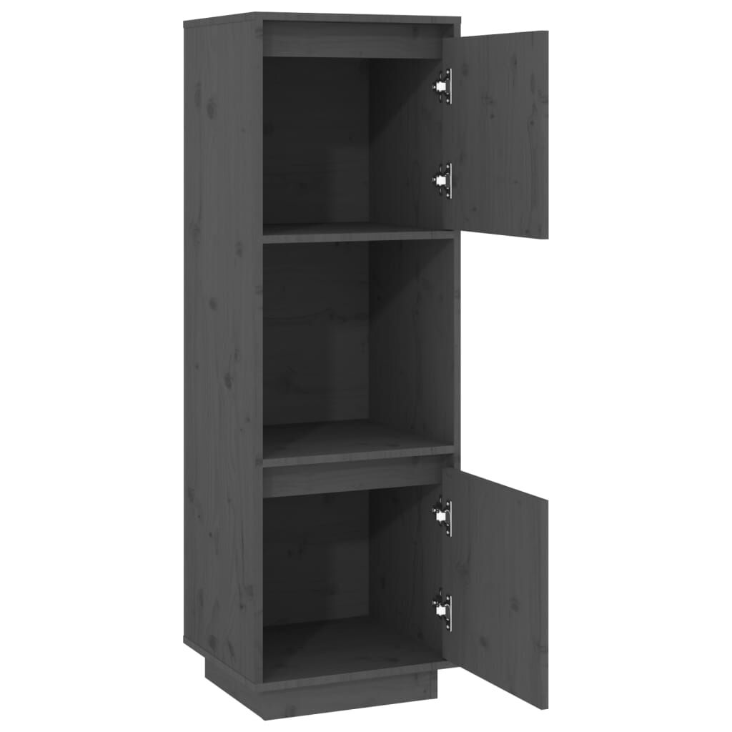 vidaXL Ντουλάπι Ψηλό Γκρι 38 x 35 x 117 εκ. από Μασίφ Ξύλο Πεύκου
