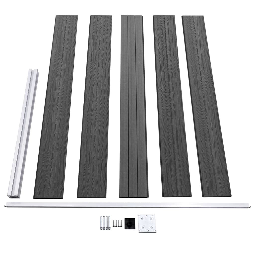 vidaXL Σετ Πάνελ Περίφραξης Μαύρο 526 x 105 εκ. από WPC