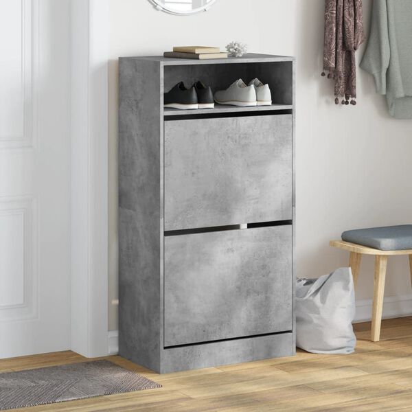 vidaXL Παπουτσοθήκη Γκρι Σκυροδέματος 60x34x116 εκ. Επεξεργασμένο Ξύλο