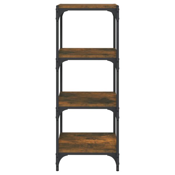 vidaXL Βιβλιοθήκη Καπνιστή Δρυς 40x33x100 εκ. Επεξ. Ξύλο & Ατσάλι