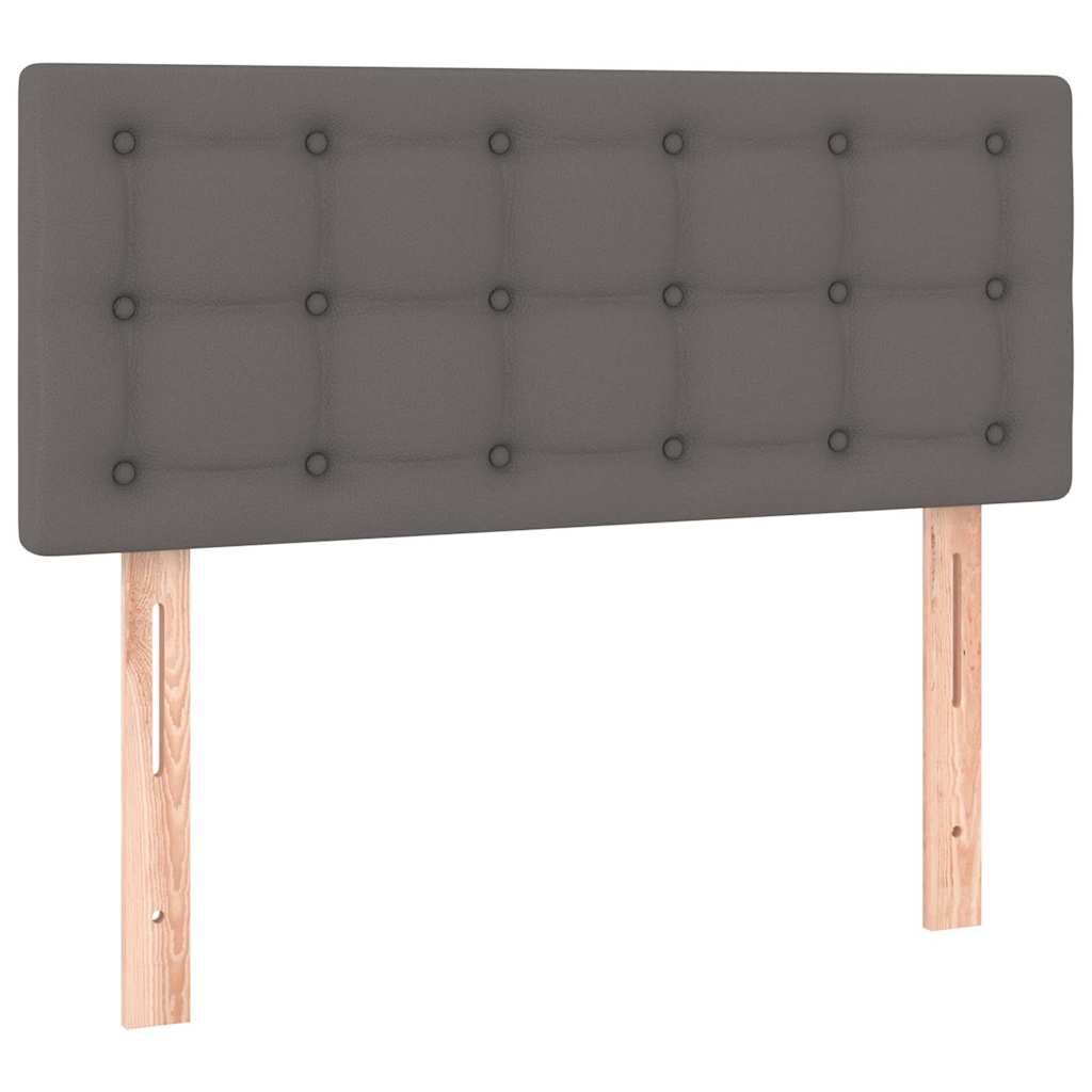 vidaXL Κρεβάτι Boxspring με Στρώμα Γκρι 80 x 200 εκ. Συνθετικό Δέρμα
