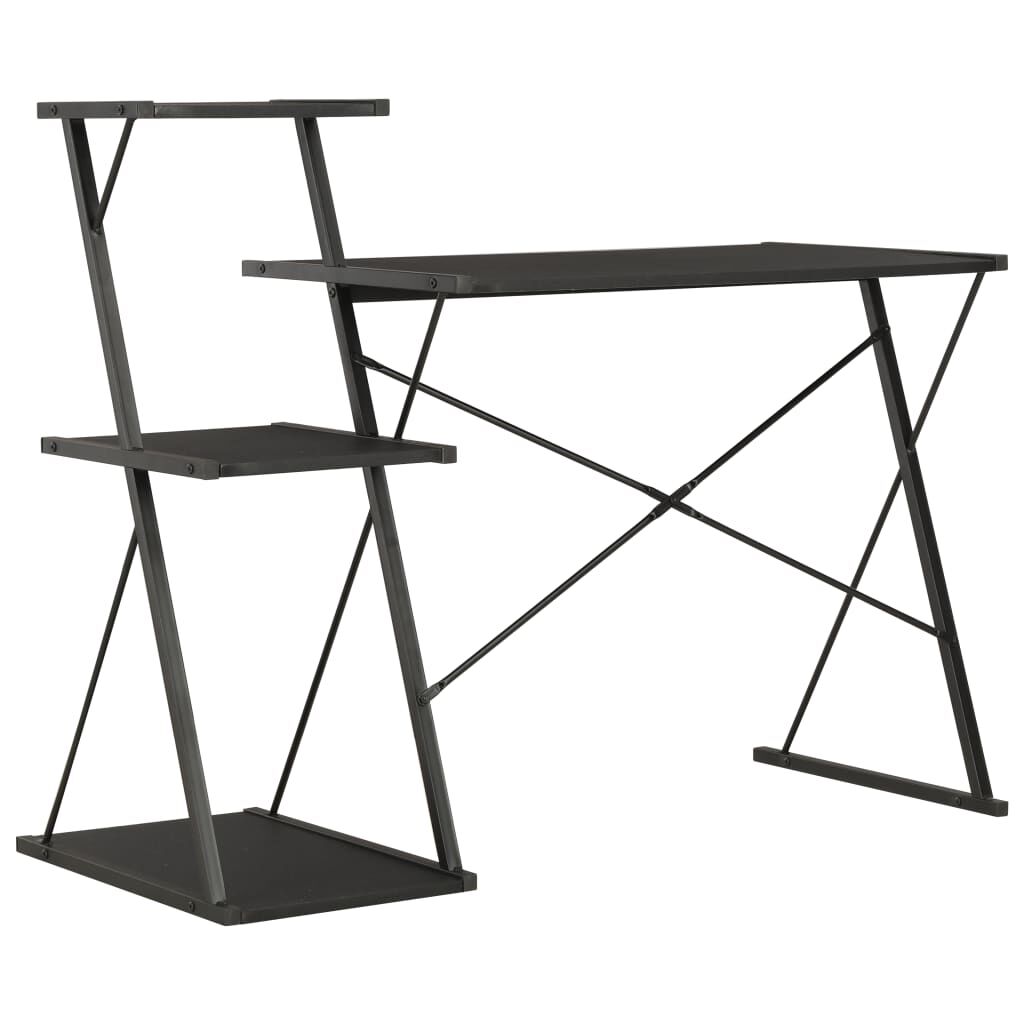 vidaXL Γραφείο με Ράφια Μαύρο 116 x 50 x 93 εκ.