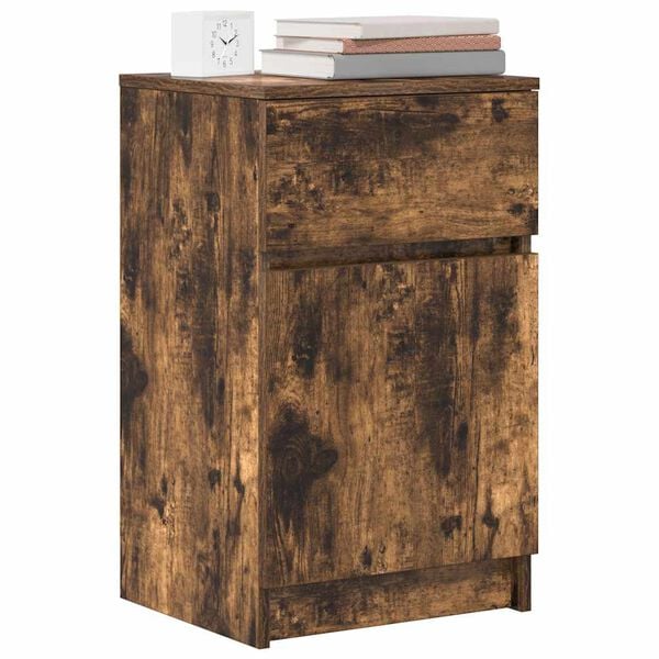 vidaXL Κομοδίνο Καπνιστή Δρυς 39x35x65 εκ. από Επεξεργασμένο Ξύλο