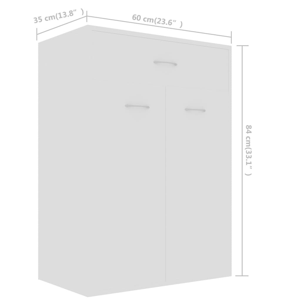 vidaXL Παπουτσοθήκη Λευκή 60 x 35 x 84 εκ. από Επεξ. Ξύλο