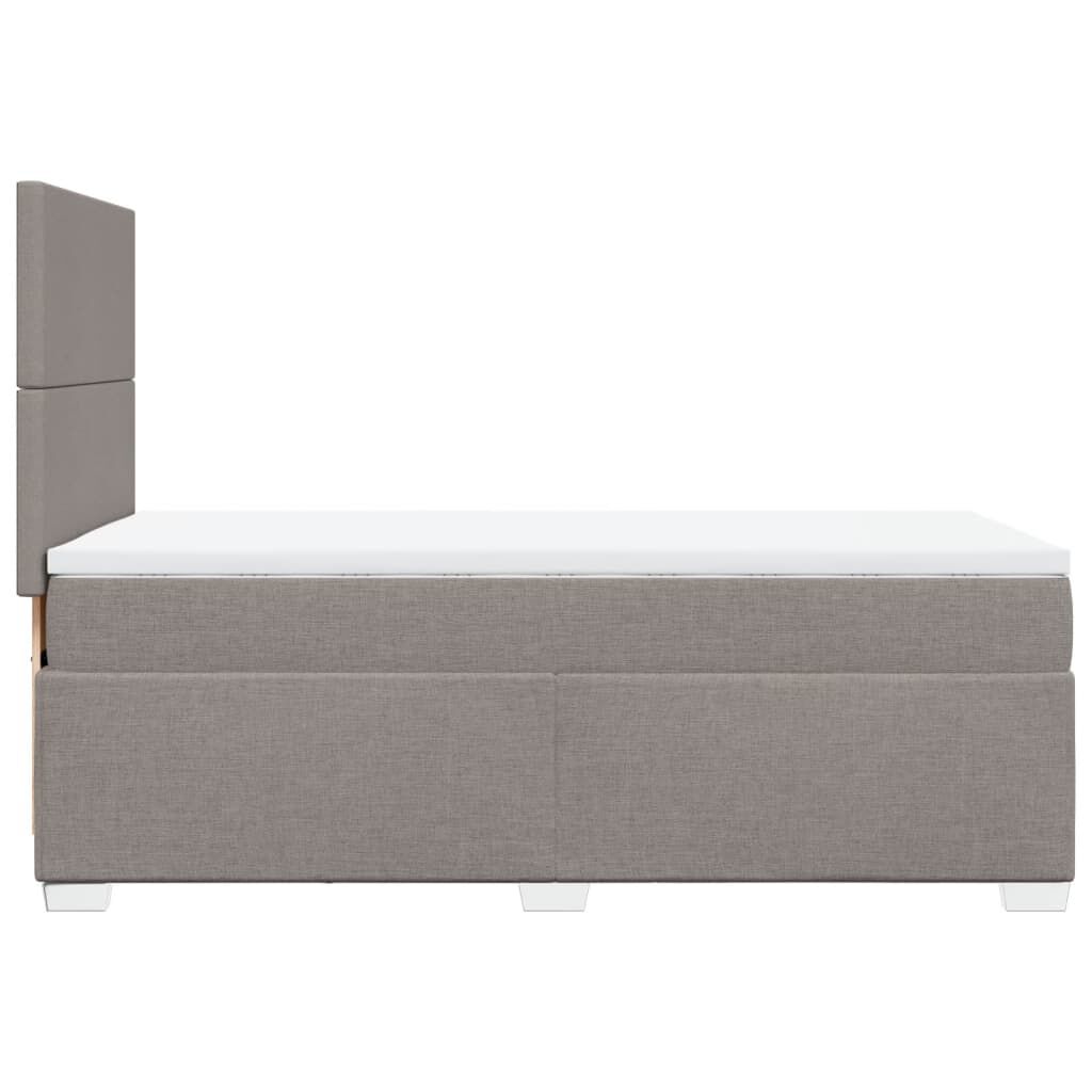 vidaXL Κρεβάτι Boxspring με Στρώμα Taupe 80x200 εκ. Υφασμάτινο