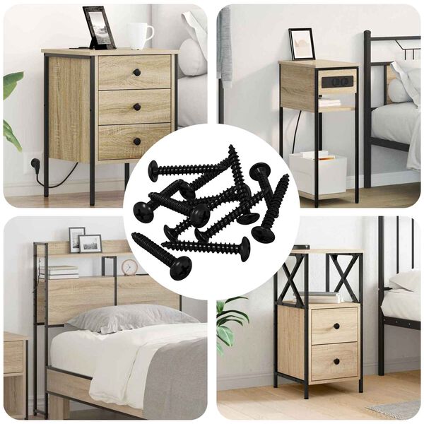 vidaXL &Kappa;&alpha;&rho;&phi;ί &Chi;&tau;&upsilon;&pi;ή&mu;&alpha;&tau;&omicron;&sigmaf; 12 pcs &Mu;&alpha;ύ&rho;&omicron; M4 x 28 mm &Alpha;&tau;&sigma;ά&lambda;&iota;