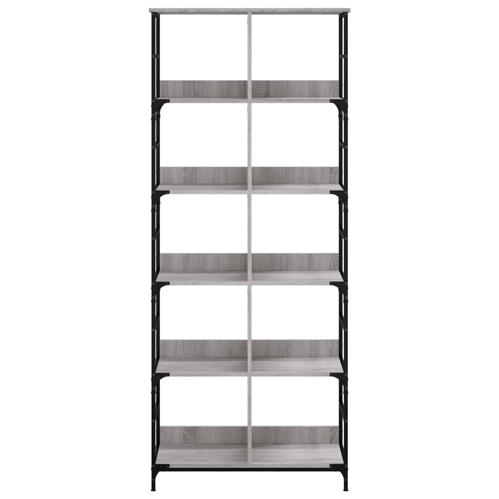 vidaXL Βιβλιοθήκη Γκρι Sonoma 78,5x33x188,5 εκ. Επεξεργασμένο Ξύλο