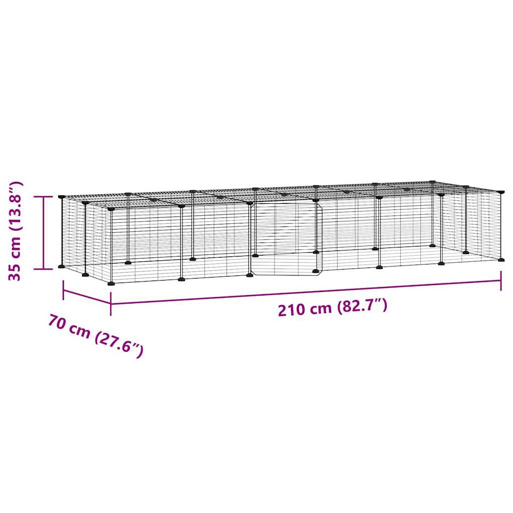 vidaXL Κλουβί Κατοικίδιων με 28 Πάνελ + Πόρτα Μαύρο 35 x 35εκ Ατσάλινο