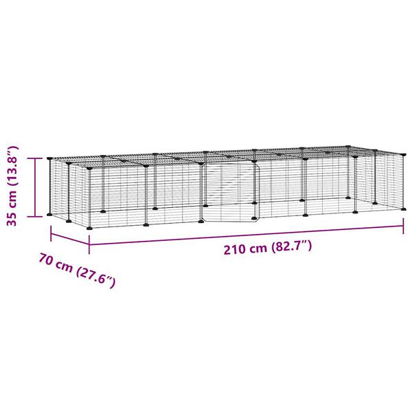 vidaXL Κλουβί Κατοικίδιων με 28 Πάνελ + Πόρτα Μαύρο 35 x 35εκ Ατσάλινο