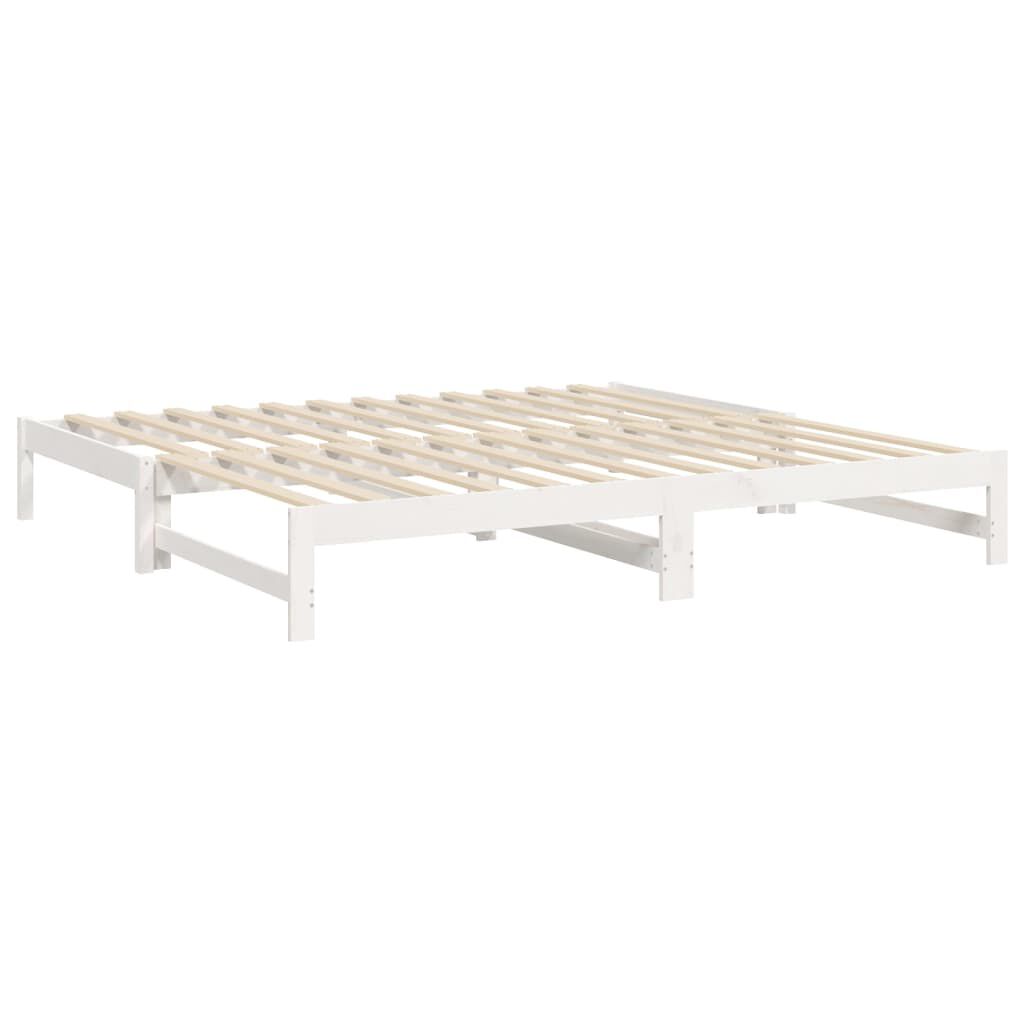vidaXL Καναπές Κρεβάτι Συρόμενος Λευκός 2x(80x200) εκ. από Μασίφ Πεύκο