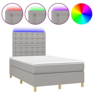 vidaXL &Kappa;&rho;&epsilon;&beta;ά&tau;&iota; Boxspring &mu;&epsilon; &Sigma;&tau;&rho;ώ&mu;&alpha; & LED &Alpha;&nu;.&Gamma;&kappa;&rho;&iota; 120x200 &epsilon;&kappa; &Upsilon;&phi;&alpha;&sigma;&mu;ά&tau;&iota;&nu;&omicron;