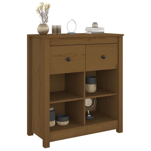 vidaXL Ντουλάπι Καφέ Μελί 70 x 35 x 80 εκ. από Μασίφ Ξύλο Πεύκου