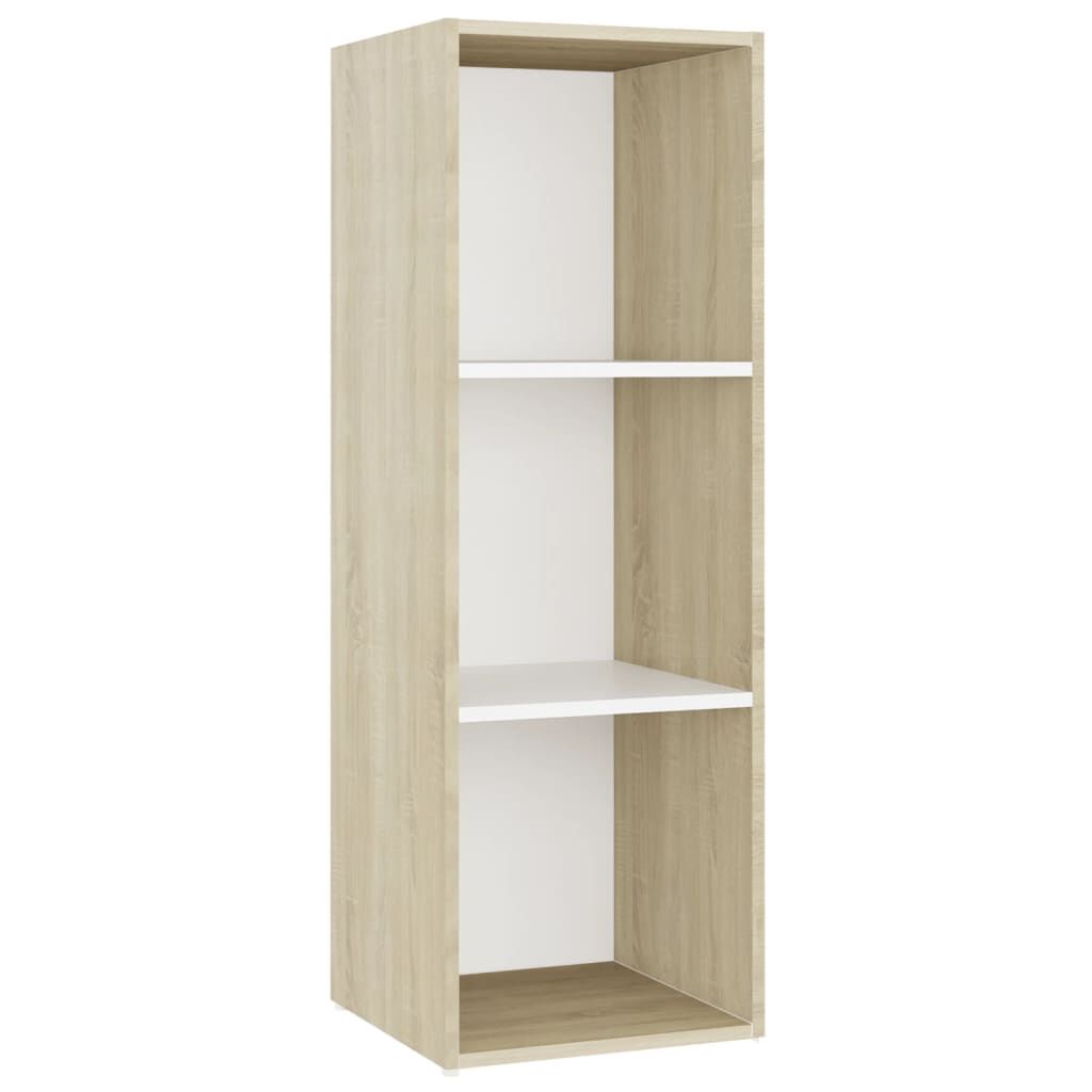 vidaXL Έπιπλα Τηλεόρασης 4 τεμ. Λευκά/Δρυς 107x35x37 εκ. Επεξ. Ξύλο