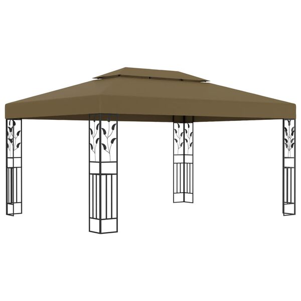 vidaXL Κιόσκι με Διπλή Οροφή Taupe 3 x 4 μ. 180 γρ/μ²