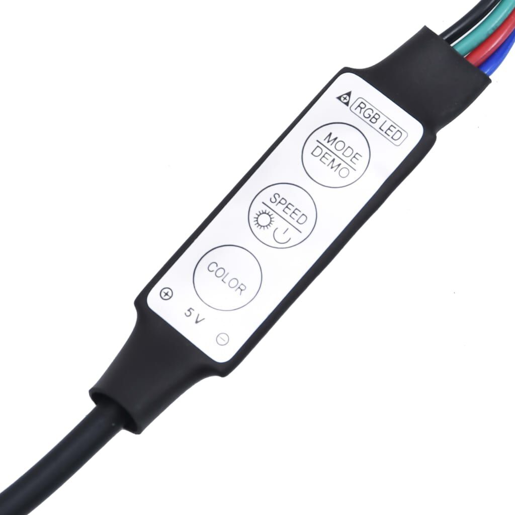 vidaXL Σετ Επίπλων Τηλεόρασης 2 Τεμ. φώτα LED Καφέ δρυς Επεξ. Ξύλο