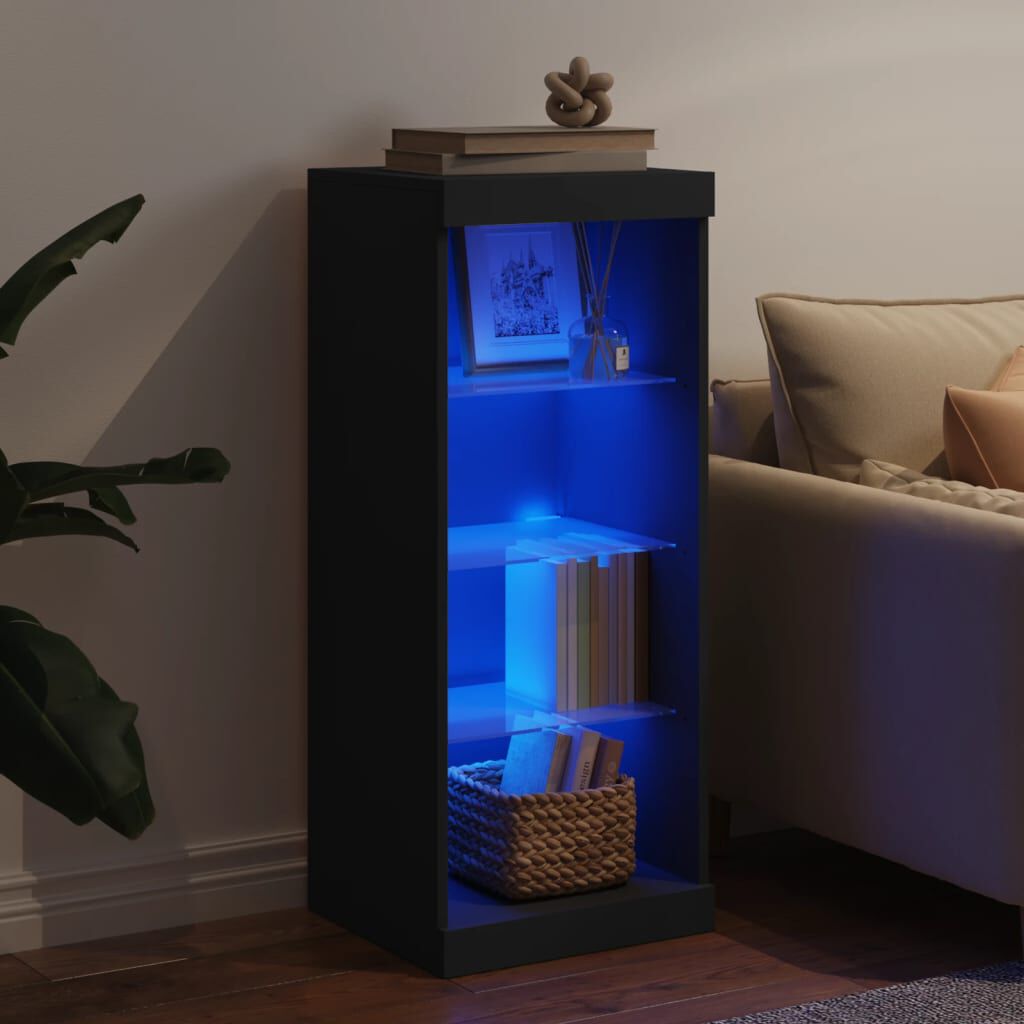 vidaXL Μπουφές με Φώτα LED Μαύρος 41 x 37 x 100 εκ.