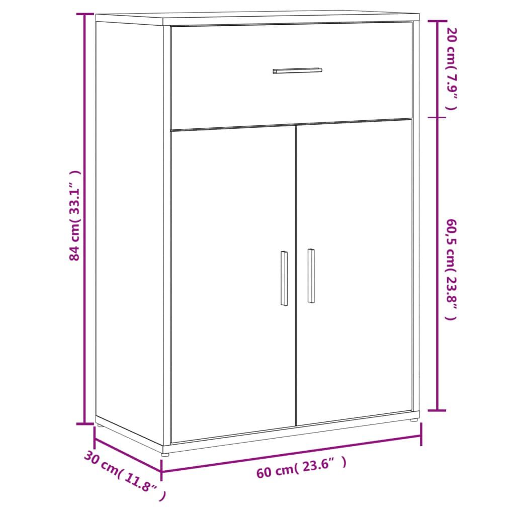 vidaXL Βοηθητικό Ντουλάπι Sonoma Δρυς 60x30x84 εκ. Επεξεργασμένο Ξύλο