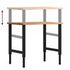 vidaXL Πάγκος Εργασίας Ανοιχτό Καφέ 80x60x(71,5-98) cm Μασίφ Ξύλο Δρυς