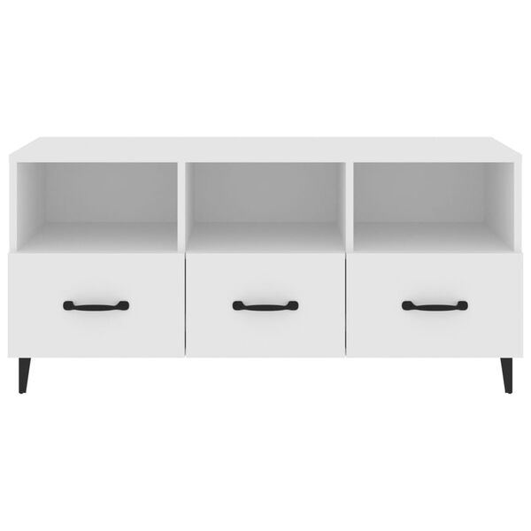 vidaXL Έπιπλο Τηλεόρασης άσπρο 102 x 35 x 50 εκ. Επεξεργασμένο Ξύλο