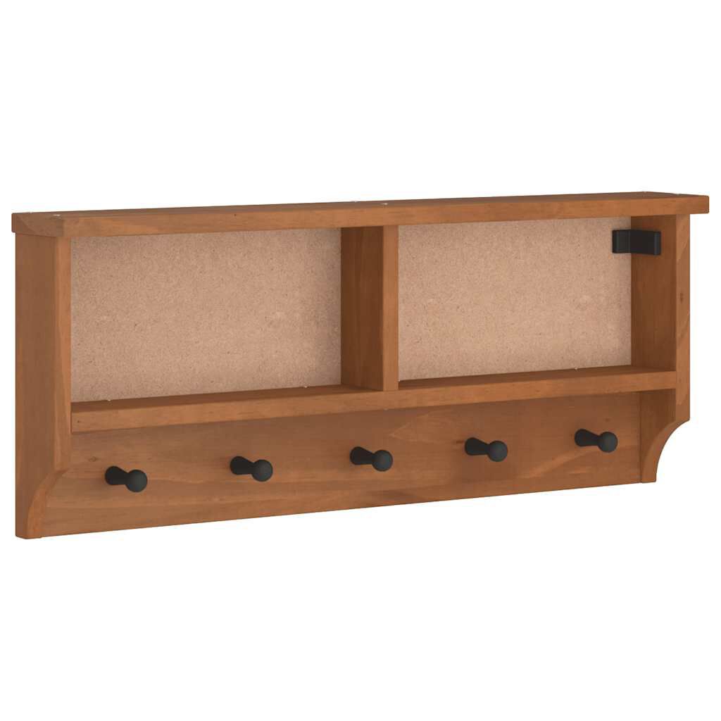 vidaXL Επίτοιχη κρεμάστρα παλτών SANDNES 87x12x35 εκ. Πεύκο μασίφ ξύλο