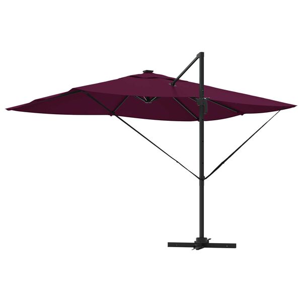 vidaXL Cantilever Roma Parasol με LEDs Μπορντώ 352x251x265 εκ. Αλουμίνιο