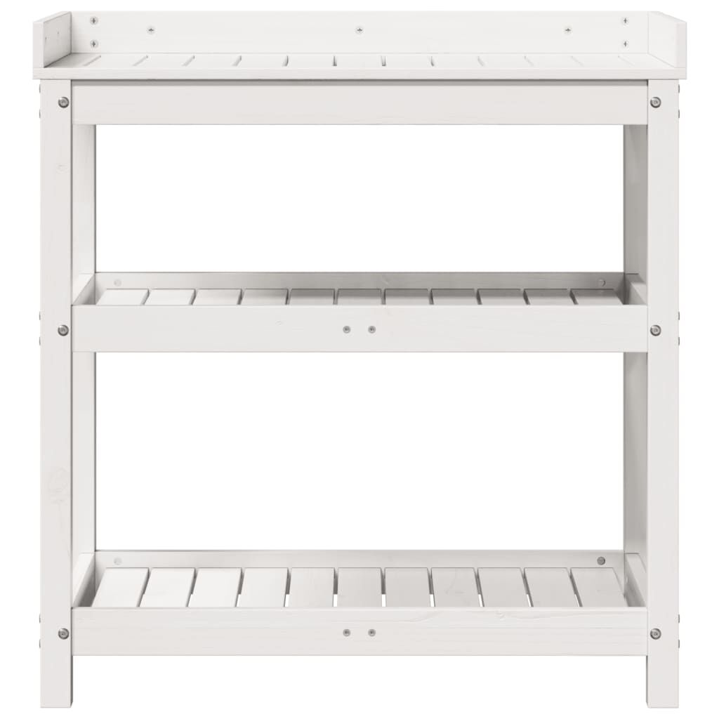 vidaXL Τραπέζι Κηπουρικής με Ράφια 82,5x45x86,5 εκ. Μασίφ Ξύλο Πεύκου