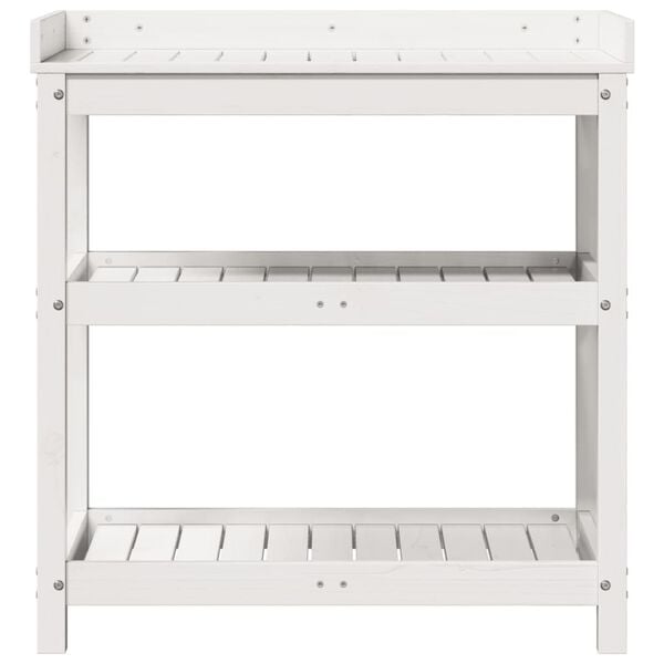 vidaXL Τραπέζι Κηπουρικής με Ράφια 82,5x45x86,5 εκ. Μασίφ Ξύλο Πεύκου