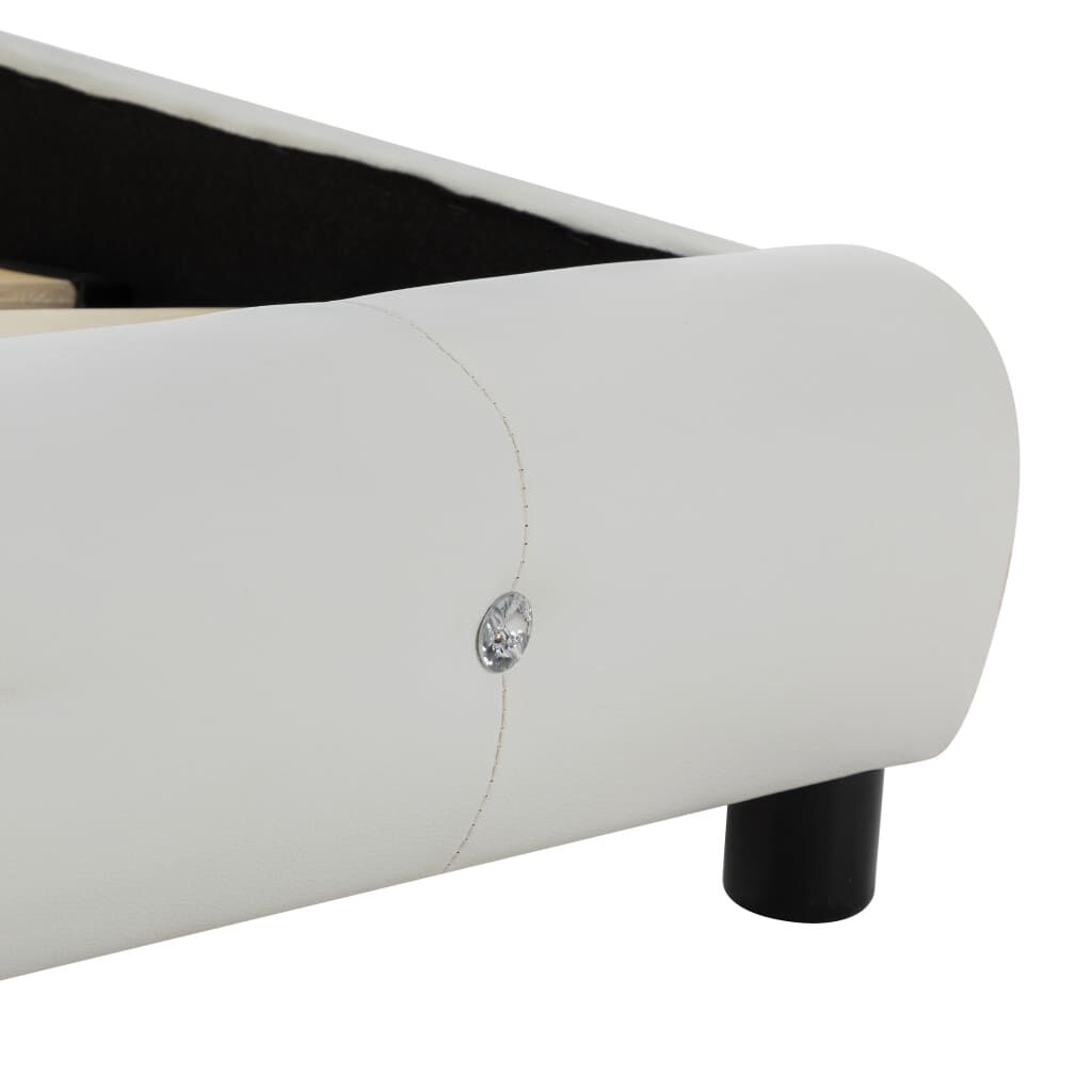 vidaXL Κρεβάτι Λευκό 160 x 200 εκ. Δερματίνη με Στρώμα Αφρού Μνήμης