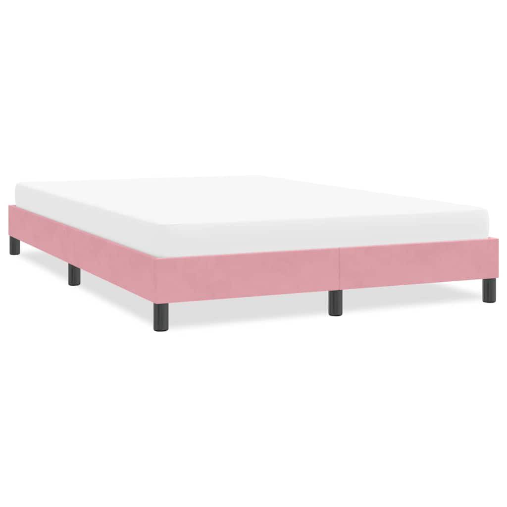 vidaXL Πλαίσιο κρεβατιού χωρίς στρώμα Ροζ 160x220 cm Βελούδινο