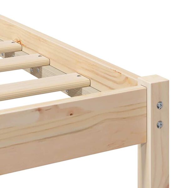 vidaXL Σκελετός Κρεβατιού Καφέ 120 x 190 cm Μασίφ ξύλο πεύκου