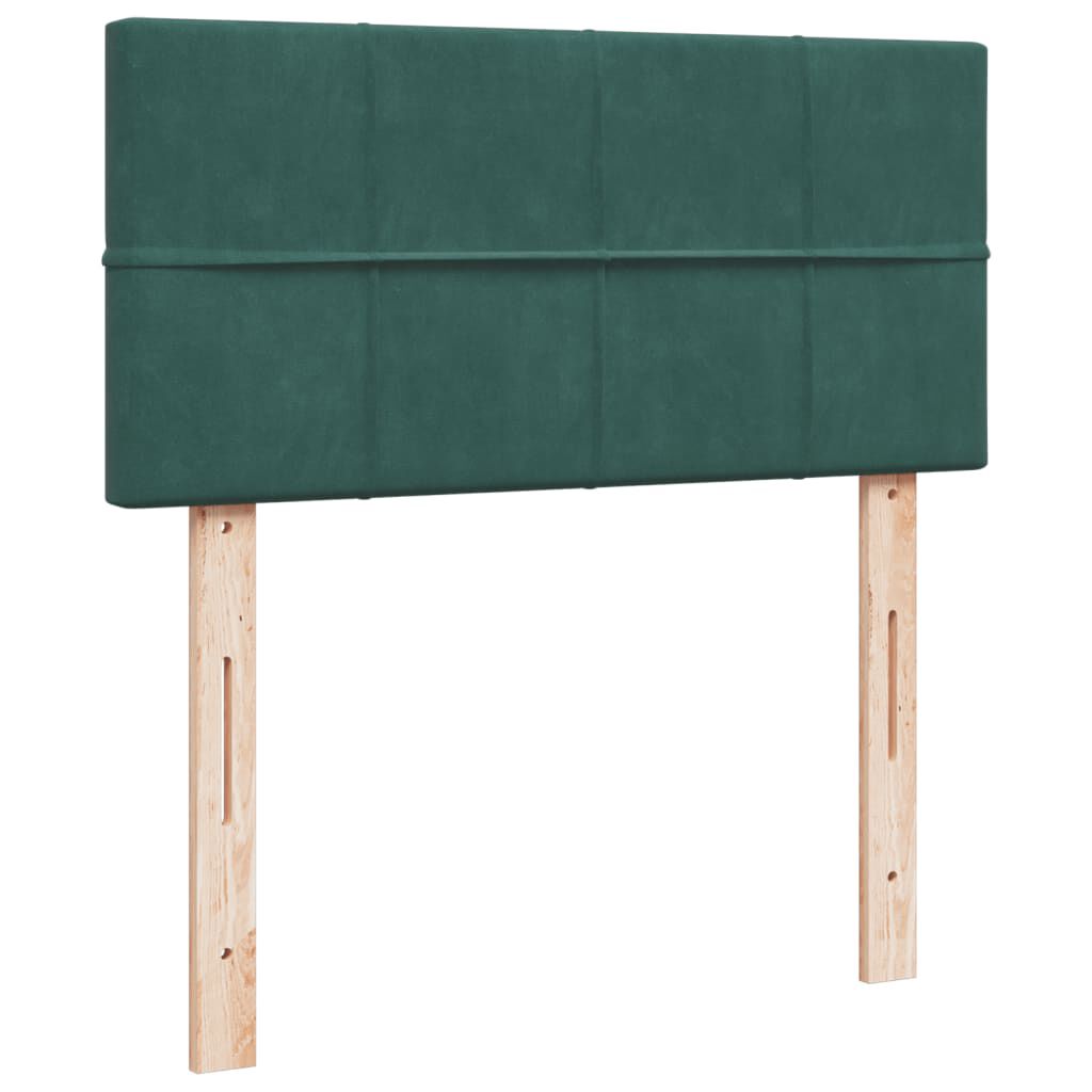 vidaXL Κρεβάτι Boxspring με Στρώμα Σκούρο Πράσινο 80x200 εκ. Βελούδινο