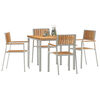 vidaXL Σέτ φαγητού για κήπο 5 pcs Καφέ Μασίφ ξύλο teak