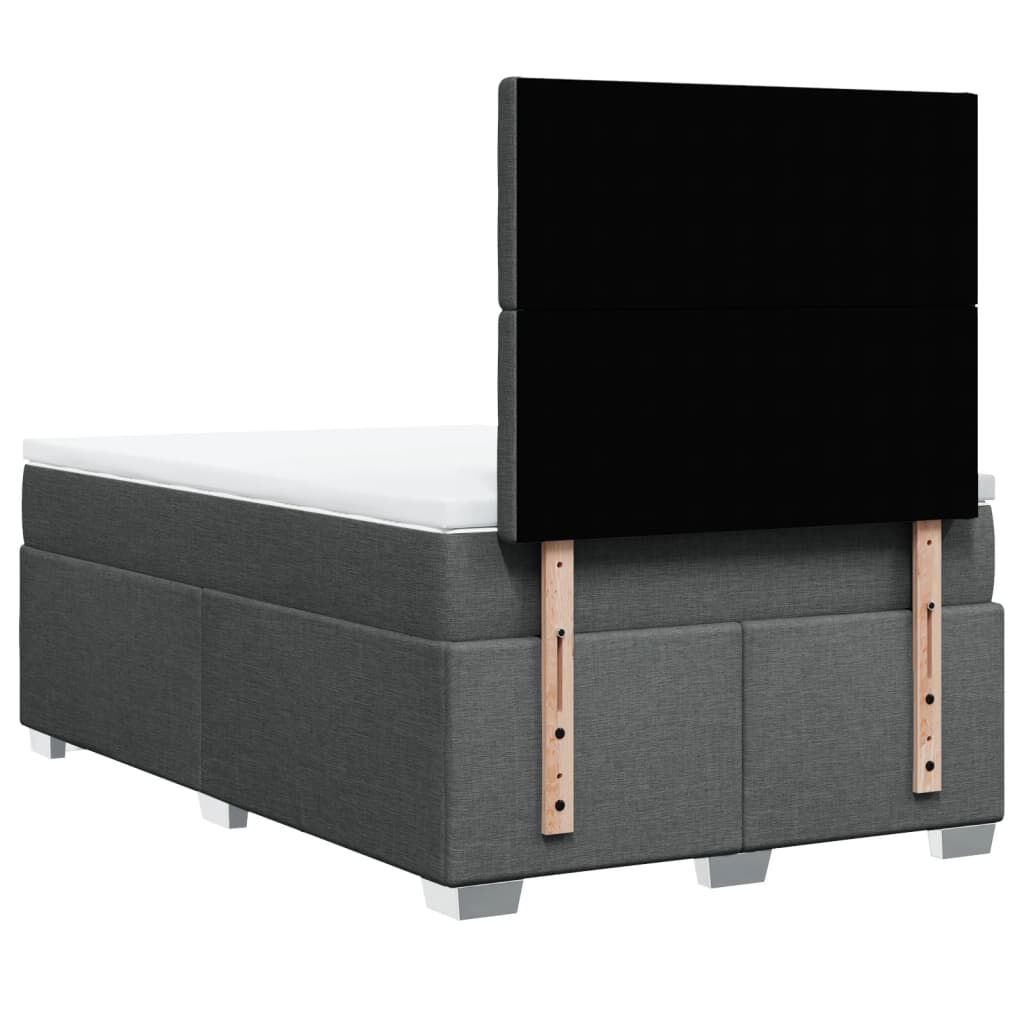 vidaXL Κρεβάτι Boxspring με Στρώμα Σκούρο Γκρι 120x200 εκ. Υφασμάτινο