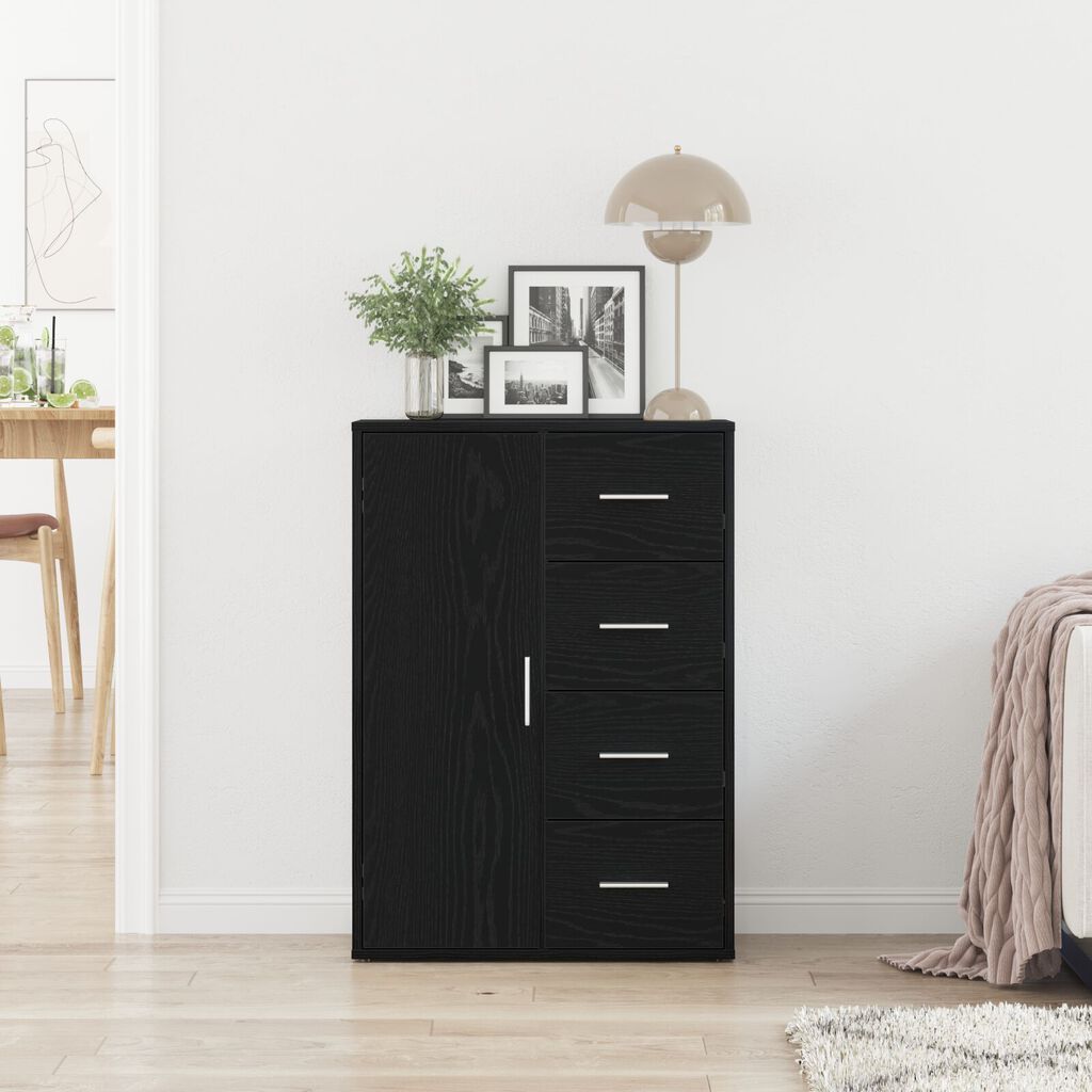 vidaXL Μπουφές Μαύρος Δρυς 60x31x84 εκ. Επεξεργασμένο Ξύλο