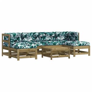vidaXL Σαλόνι Κήπου Σετ 7 τεμ από Εμποτισμένο Ξύλο Πεύκου με Μαξιλάρια