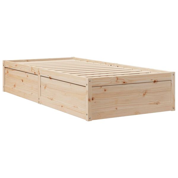 vidaXL Κρεβάτι με Στρώμα 100x200 εκ Μασίφ Ξύλο Πεύκου
