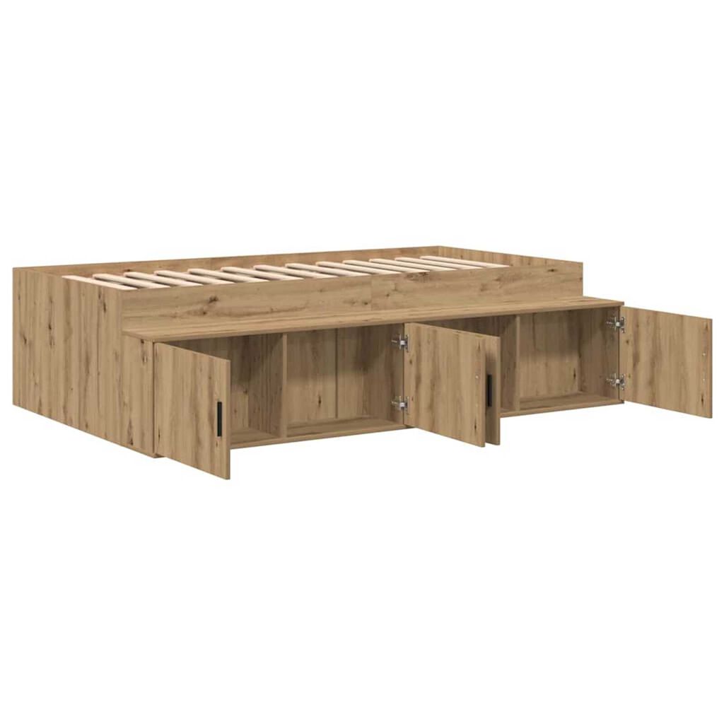 vidaXL Κρεβάτι με αποθηκευτικό χώρο artisan δρυς 100 x 200 cm