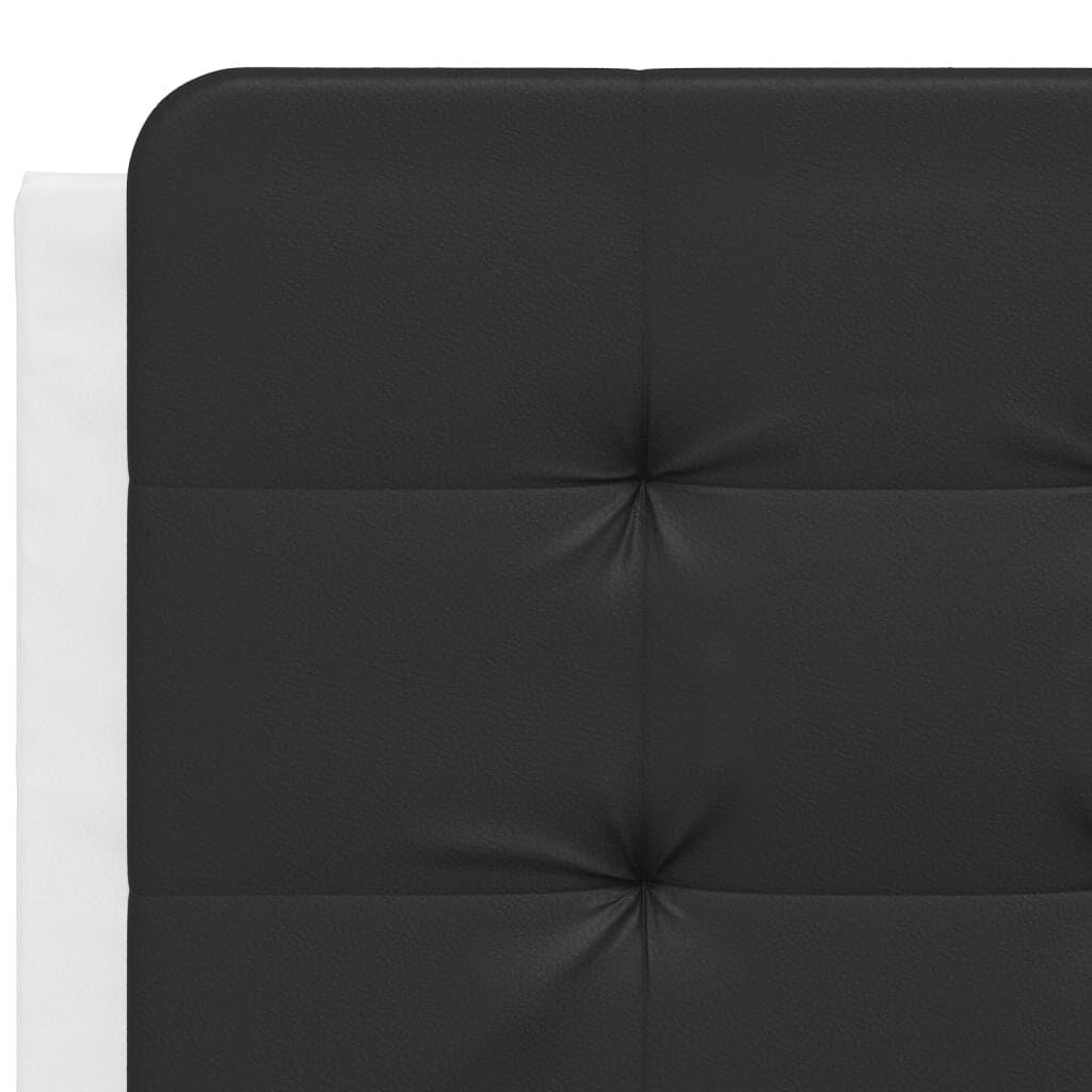vidaXL Κρεβάτι με Στρώμα Λευκό και Μαύρο 120 x 200 εκ. Συνθετικό Δέρμα