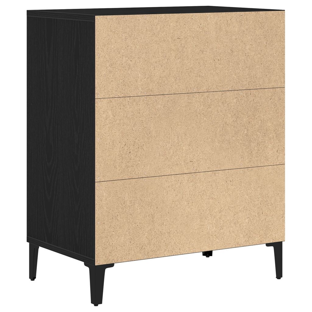 vidaXL Πλαϊνό γραφείο Μαύρο Δρυς 57x35x70 εκ, Φτιαγμένο από ξύλο