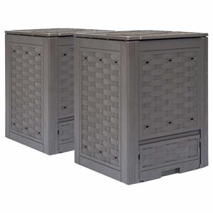 vidaXL &Kappa;&omicron;&mu;&pi;&omicron;&sigma;&tau;&omicron;&pi;&omicron;&iota;&eta;&tau;έ&sigmaf; 2 &tau;&epsilon;&mu;. &Kappa;&alpha;&phi;έ 60x60x83 &epsilon;&kappa;. 600 L &Pi;&lambda;&alpha;&sigma;&tau;&iota;&kappa;ό &Rho;&alpha;&tau;ά&nu;