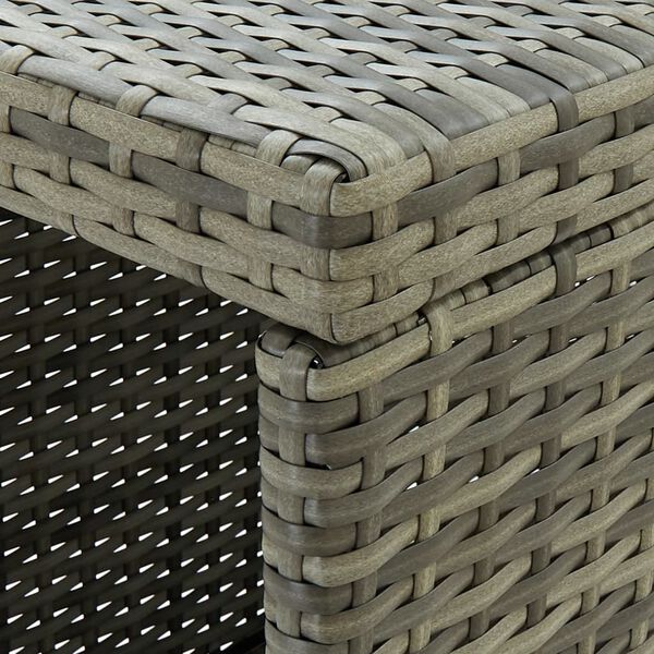 vidaXL Τραπέζι Μπαρ με Ράφια Γκρι 120x60x110 εκ. από Συνθετικό Ρατάν