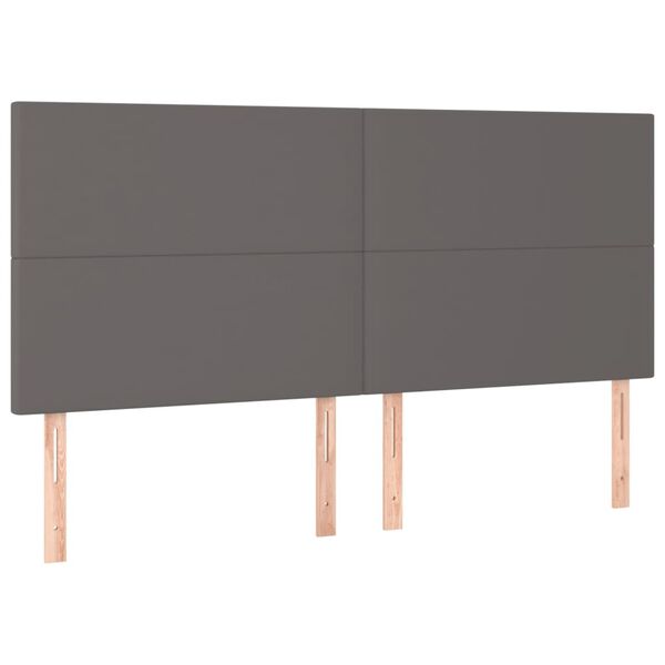 vidaXL Πλαίσιο Κρεβατιού με Κεφαλάρι Γκρι 160x200 εκ. Συνθετικό Δέρμα