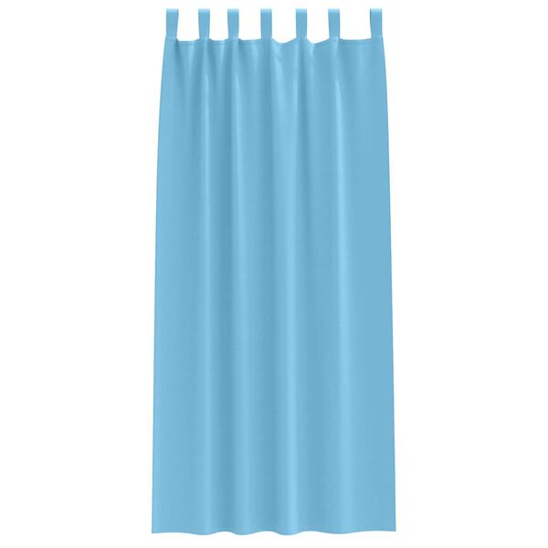 vidaXL Κουρτίνες με κουρτίνες 2 pcs Γαλάζιο 245 x 140 εκ. Πολυεστέρας