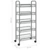 vidaXL Τρόλεϊ Κουζίνας 5 Επιπέδων Γκρι 46 x 26 x 105 εκ. Σιδερένιο